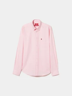 Camisa regular fit de algodão em cor lisa|LION OF PORCHES Store