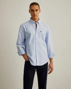 Camisa regular fit de algodão em cor lisa|LION OF PORCHES Clearance