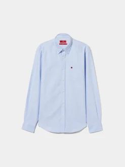 Camisa regular fit de algodão em cor lisa|LION OF PORCHES Clearance