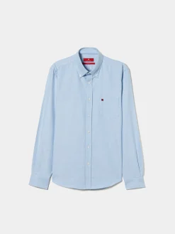 Camisa regular fit de algodão em cor lisa|LION OF PORCHES Clearance