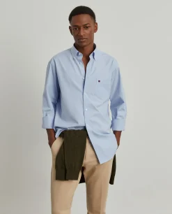 Camisa regular fit de algodão em cor lisa|LION OF PORCHES Online
