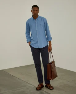 Camisa slim fit algodão garment dye|LION OF PORCHES Store
