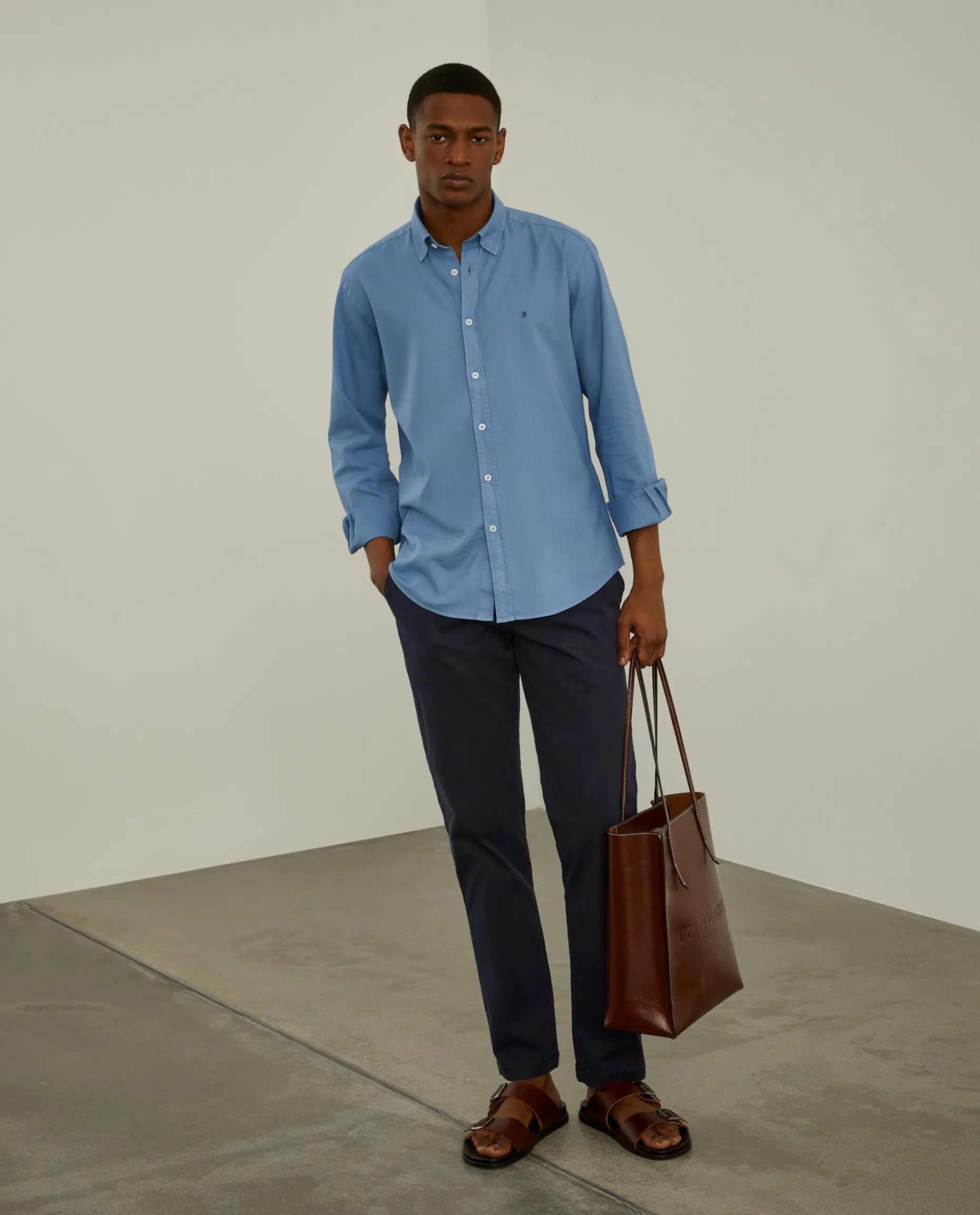 Camisa slim fit algodão garment dye|LION OF PORCHES Store