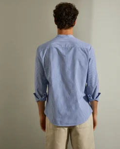Camisa slim fit com gola mao|LION OF PORCHES Outlet
