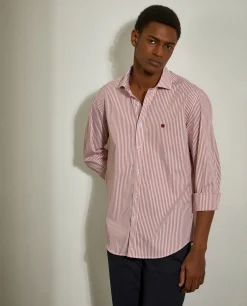 Camisa slim fit com padrão de riscas|LION OF PORCHES Cheap