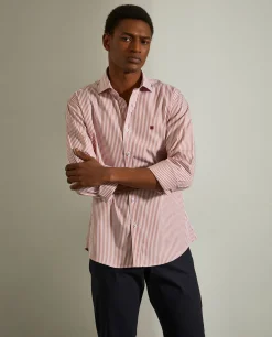 Camisa slim fit com padrão de riscas|LION OF PORCHES Cheap