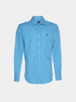 Camisa slim fit com padrão de quadrados|LION OF PORCHES Discount