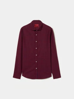 Camisa slim fit com padrão de quadrados|LION OF PORCHES Sale