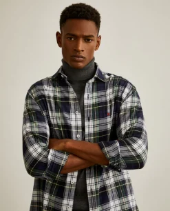 Camisa slim fit com padrão de xadrez|LION OF PORCHES Flash Sale