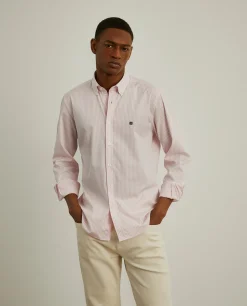 Camisa slim fit com padrão de riscas|LION OF PORCHES Cheap