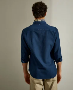 Camisa slim fit com textura|LION OF PORCHES Flash Sale