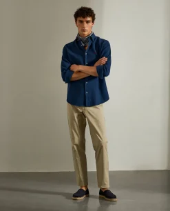 Camisa slim fit com textura|LION OF PORCHES Flash Sale