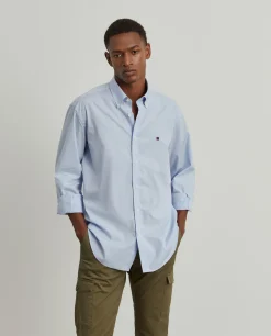 Camisa slim fit de algodão em cor lisa|LION OF PORCHES Shop
