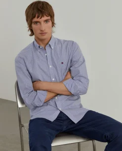 Camisa slim fit de algodão às riscas|LION OF PORCHES New