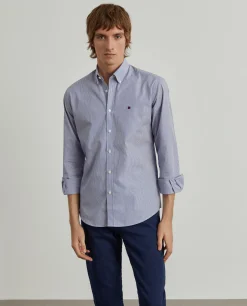 Camisa slim fit de algodão às riscas|LION OF PORCHES New