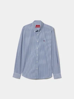 Camisa slim fit de algodão às riscas|LION OF PORCHES New