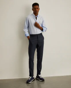 Camisa slim fit de algodão em cor lisa|LION OF PORCHES Clearance