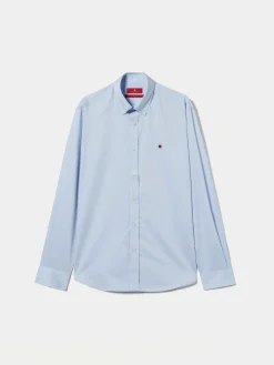 Camisa slim fit de algodão em cor lisa|LION OF PORCHES Clearance