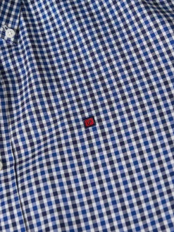 Camisa slim fit de algodão com padrão de xadrez|LION OF PORCHES Sale