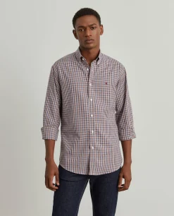 Camisa slim fit de algodão com padrão de xadrez|LION OF PORCHES Best