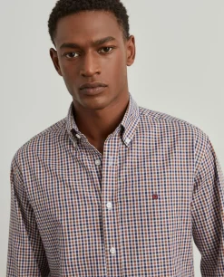 Camisa slim fit de algodão com padrão de xadrez|LION OF PORCHES Best