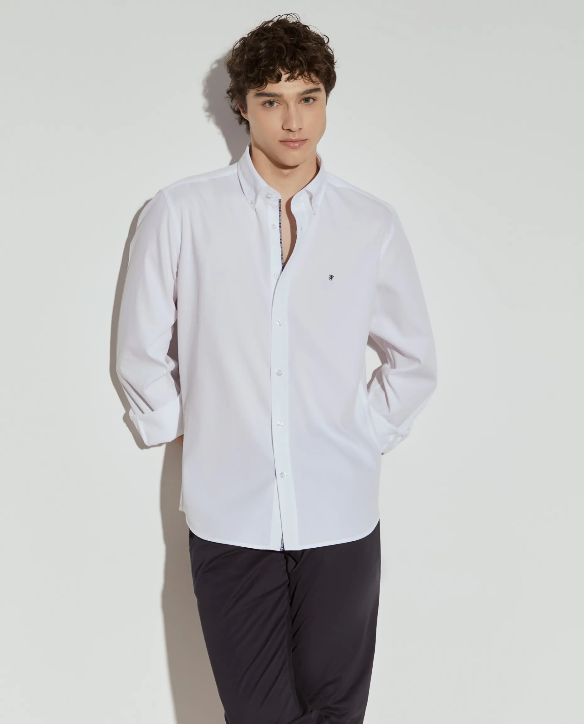 Camisa slim fit de algodão garment dye|LION OF PORCHES Outlet