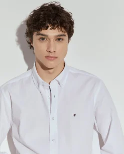 Camisa slim fit de algodão garment dye|LION OF PORCHES Outlet