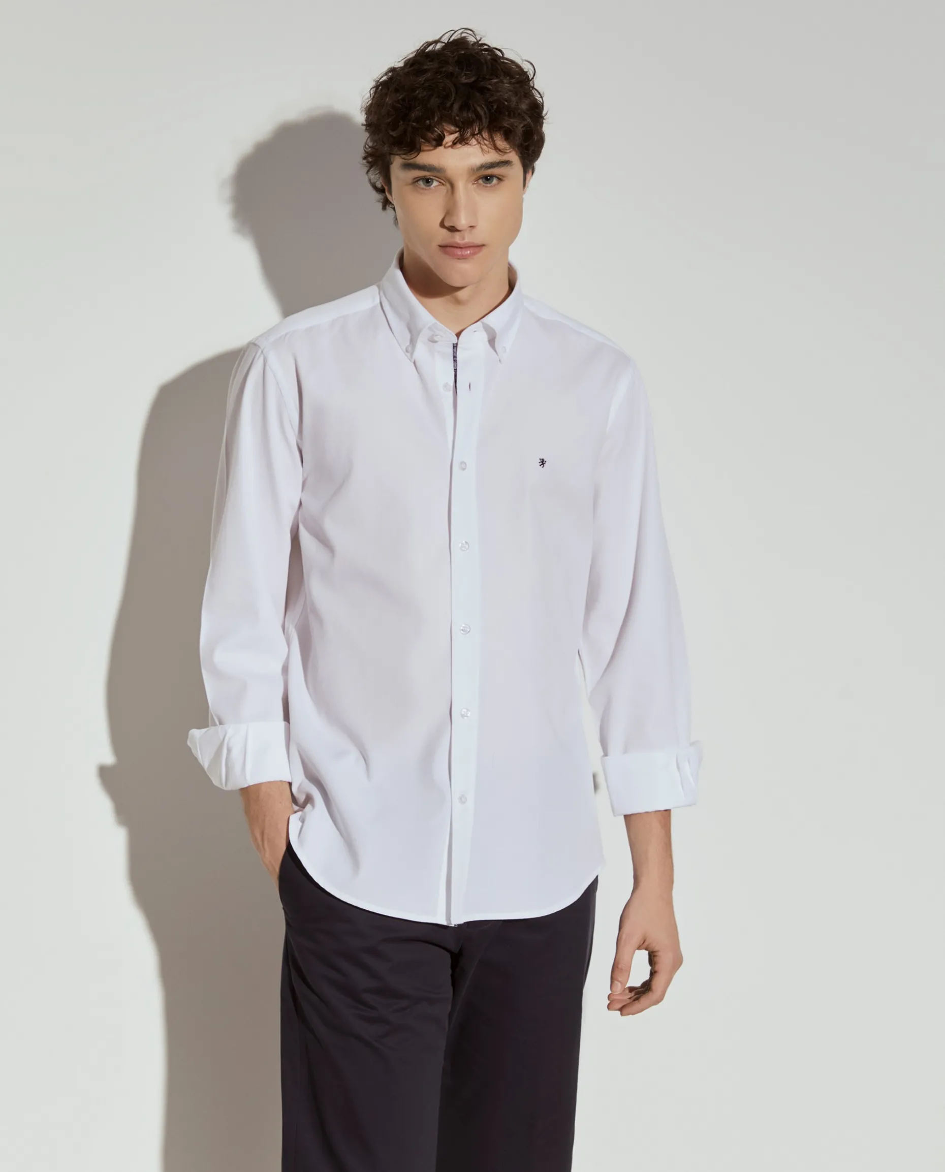Camisa slim fit de algodão garment dye|LION OF PORCHES Outlet
