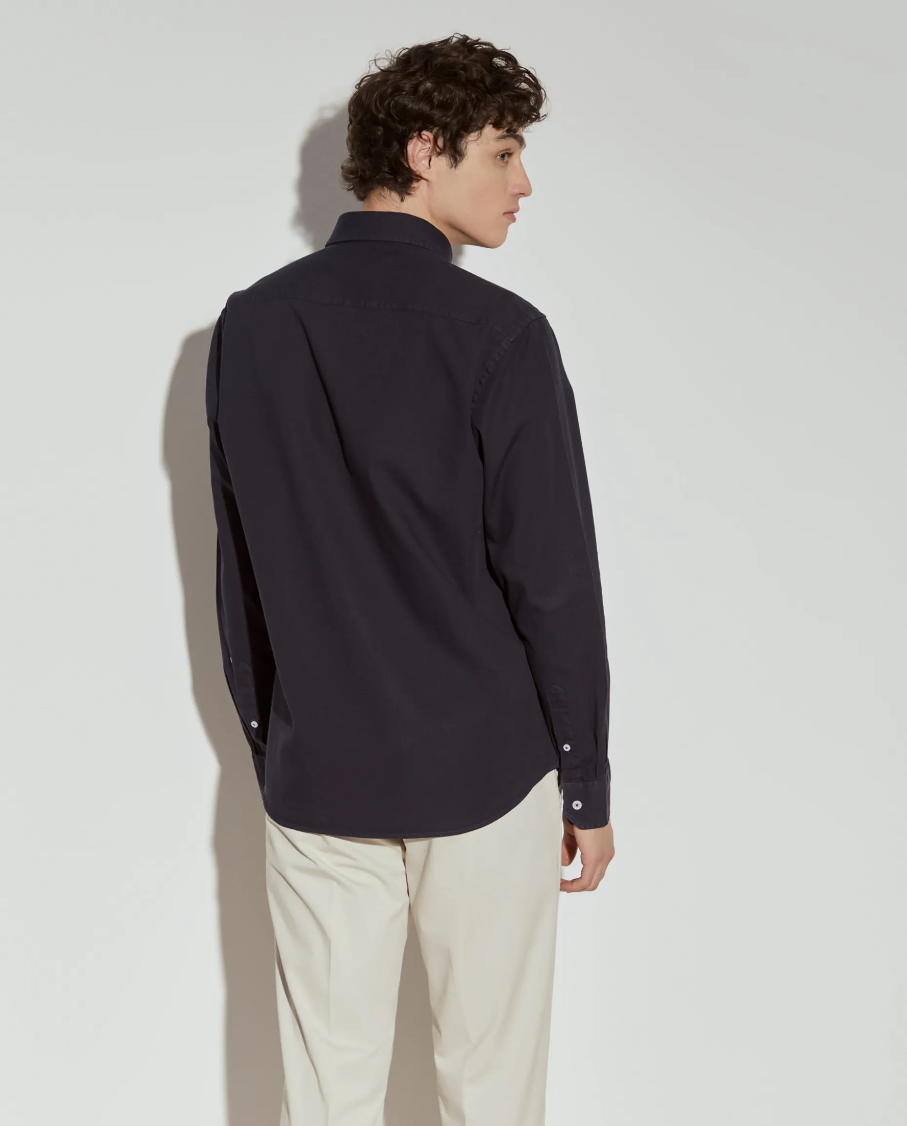 Camisa slim fit de algodão garment dye|LION OF PORCHES Outlet