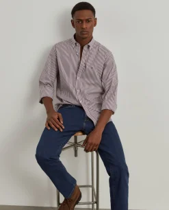 Camisa slim fit de algodão às riscas|LION OF PORCHES Best