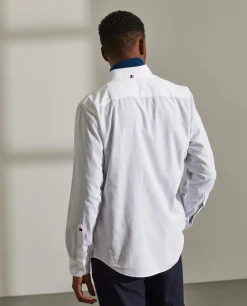 Camisa slim fit de bombazine em cor lisa|LION OF PORCHES Hot