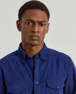 Camisa slim fit de bombazine em cor lisa|LION OF PORCHES Best