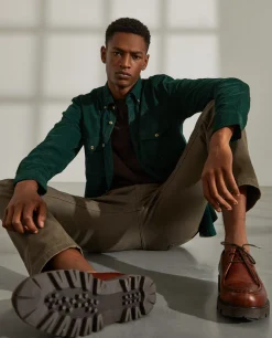 Camisa slim fit de bombazine em cor lisa|LION OF PORCHES Best Sale
