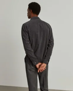 Camisa slim fit de bombazine|LION OF PORCHES Online