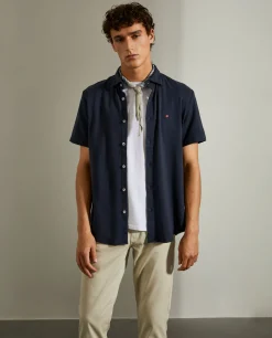 Camisa slim fit de manga curta|LION OF PORCHES Shop
