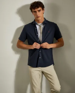 Camisa slim fit de manga curta|LION OF PORCHES Shop