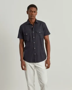 Camisa slim fit de manga curta|LION OF PORCHES Discount