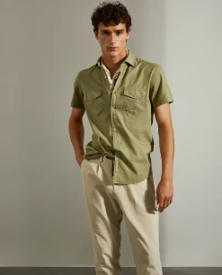 Camisa slim fit de manga curta|LION OF PORCHES Clearance