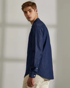 Camisa slim fit denim com carcela de polo|LION OF PORCHES Sale