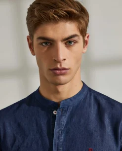 Camisa slim fit denim com carcela de polo|LION OF PORCHES Sale
