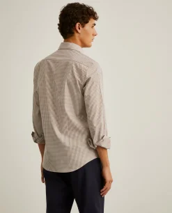 Camisa slim fit em algodão padrão quadrados|LION OF PORCHES Best Sale