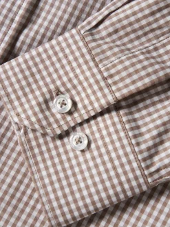 Camisa slim fit em algodão padrão quadrados|LION OF PORCHES Best Sale