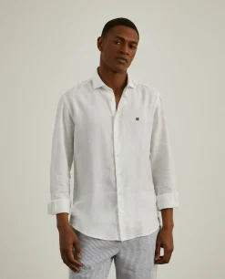 Camisa slim fit em linho garment dye|LION OF PORCHES Online