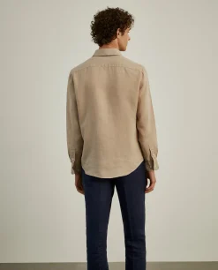 Camisa slim fit em linho garment dye|LION OF PORCHES Online