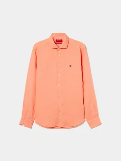 Camisa slim fit em linho garment dye|LION OF PORCHES Online