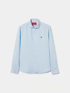 Camisa slim fit em linho garment dye|LION OF PORCHES Outlet