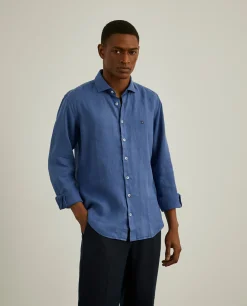 Camisa slim fit em linho garment dye|LION OF PORCHES Discount