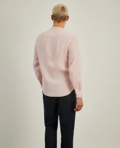 Camisa slim fit em linho com gola mandarim|LION OF PORCHES Cheap