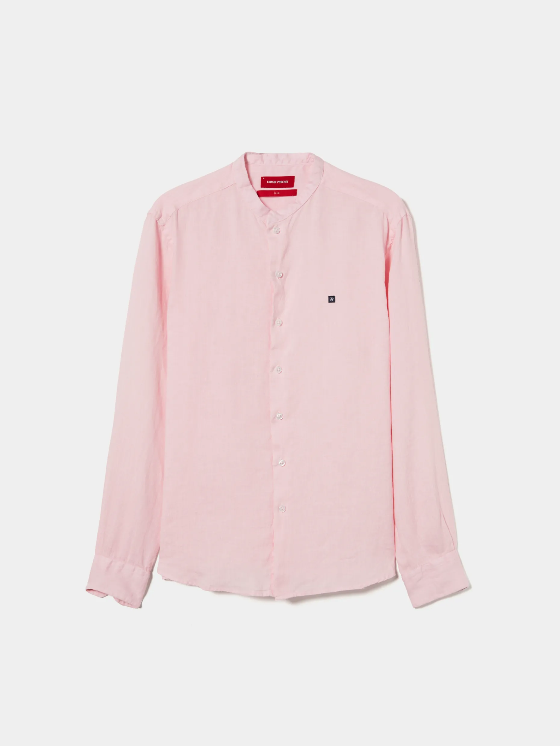 Camisa slim fit em linho com gola mandarim|LION OF PORCHES Cheap