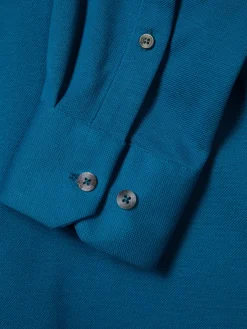 Camisa slim fit em malha piqué com carcela de polo|LION OF PORCHES New